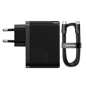 <span class=keywords><strong>Baseus</strong></span> <span class=keywords><strong>Cargador</strong></span> Rápido GaN5 Pro C + U <span class=keywords><strong>100W</strong></span> Versión EU US Disponible con Mini Cable Tipo-C a Tipo-C <span class=keywords><strong>100W</strong></span> 20V/5A 1M 100% Original - Product Image 4