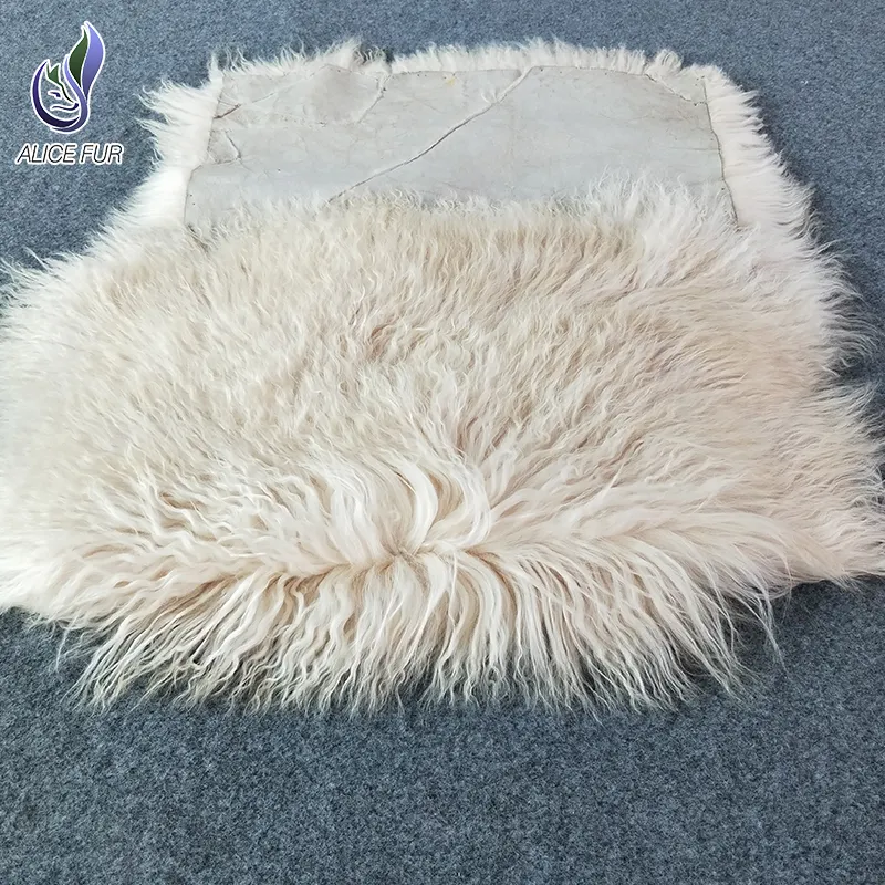 Suministro directo de fábrica 120 60cm x 60cm de piel de cordero Mongol de piel de cabra alfombra de piel de oveja