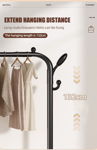 Modern Portable Multi-Functional Double Pole Cloth Stand <strong>Coat</strong> Rack Multilayer <strong>Storage</strong> Shoe Cuborad for Clothing Garments - Product Image 4
