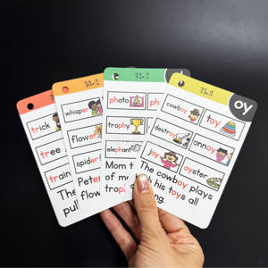 بطاقات تعليمية مخصصة للصوتيات مكونة من 67 بطاقة بطلاء غير لامع 100٪ قابلة للكتابة عليها مع حلقات - Product Image 4