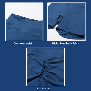 OEM-pantalones cortos de entrenamiento para mujer, Shorts con bolsillo para teléfono móvil, para Fitness, correr, Yoga - Product Image 6