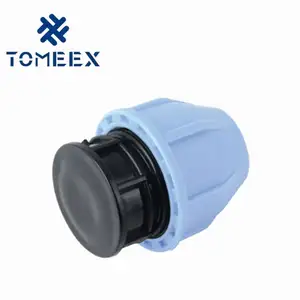Wathet Blue End cap pp pe compression hdpe pipe fittings irrigation for water supply