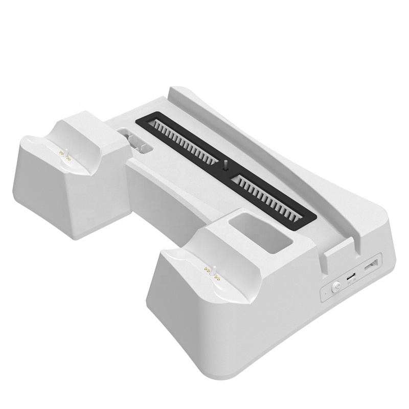 Multi-function Black/White Games Controllers Charging Cooling with Accessories Storage Stand for Ps5 Digital Edition
