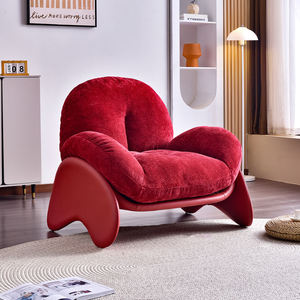 كرسي أريكة بذراع خشبي فاخر شمالي فاخر ترفيهي لغرفة المعيشة وغرفة النوم وصالة كسولة أحادية مخملية تصميم مريح أنيق - Product Image 5