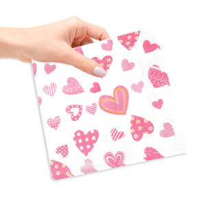 Servilletas de Papel Desechables con Diseño de Corazón Rosa <span class=keywords><strong>para</strong></span> Fiesta <span class=keywords><strong>Romántica</strong></span> de San Valentín, Colores Impresos Personalizados <span class=keywords><strong>para</strong></span> <span class=keywords><strong>Cena</strong></span> <span class=keywords><strong>en</strong></span> <span class=keywords><strong>Hotel</strong></span> - Product Image 4
