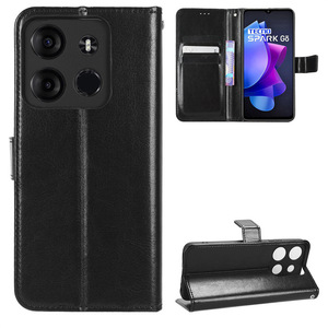 Funda de lujo tipo cartera de cuero PU Crazy Horse para teléfono Tecno Spark GO 2023 - Product Image 2