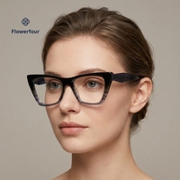 Montures de lunettes œil-de-chat Flowerfour en acétate, montures optiques à bordure complète, lunettes de mode unisexe pour usage quotidien