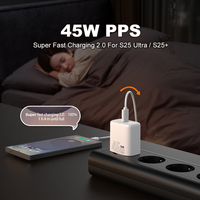 Nuevo Cargador USB C de 45W, Carga Súper Rápida, Adaptador de Cargador para Teléfono Móvil Tipo C, Mini Cargador PD GaN de 45W para Samsung, iPhone, Macbook