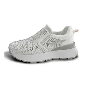 2024 all'ingrosso nuovo Design traspirante diamante decorazione bianco <span class=keywords><strong>tacco</strong></span> alto suola <span class=keywords><strong>scarpe</strong></span> Casual <span class=keywords><strong>da</strong></span> donna <span class=keywords><strong>Tennis</strong></span> - Product Image 2