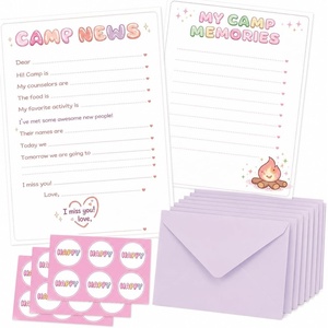 Kit de correspondance personnalisé pour camps : Feuilles de questions à remplir, enveloppes prépayées pour les activités scolaires des groupes de jeunes - Product Image 1