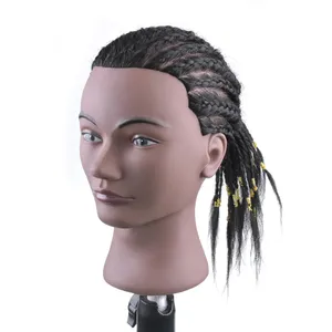 Moda manichino afroamericano testa capelli veri manichini teste di bambola crespi belle teste di manichino cosmetologia all'ingrosso