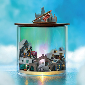 Dream Bottle 3D Model Kit-Miniature Wooden House <strong>Glass</strong> Jar 101-500 Pieces Unique Home Office Decor Premium DIY Gift for Adults - Product Image 5
