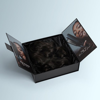 Caja de Regalo de Lujo Personalizada con Doble Puerta y Cierre Magnético, Reciclable, con Forro de Seda y Embalaje de Cartón para Pelucas