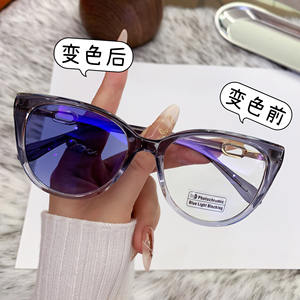 Gafas de sol estilo ojo de gato de nueva moda para mujer, montura TR90, protección UV400 clase 2, lentes de PC de color negro. - Product Image 2