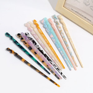 Accessori da donna fantasia decorativi vintage spessi fermaglio per capelli chignon attorcigliato acetato pinzette per capelli bacchette - Product Image 2