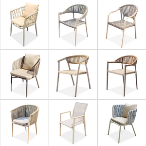 <span class=keywords><strong>Fauteuil</strong></span> de jardin en aluminium <span class=keywords><strong>blanc</strong></span> avec cadre en <span class=keywords><strong>corde</strong></span> tressée, vente en gros directe usine Foshan - Product Image 3