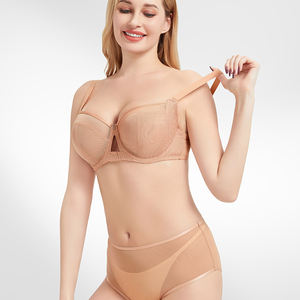 En stock, vente en gros, soutien-gorge en dentelle à maille sans rembourrage, taille plus, avec armatures pour poitrine généreuse, <span class=keywords><strong>lingerie</strong></span> sexy avec un niveau de maintien léger - Product Image 4