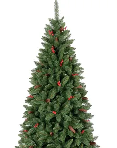 <b>Artificial</b> Pvc Fireproof Red Berry Christmas <b>Tree</b> Plastic Pencil Christmas <b>Tree</b> Home Decoration Slim Green Christmas <b>Tree</b> - Product Image 2