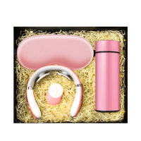 Logo de marque Coffret cadeau Tasse de contrôle de la température blanche avec massage du cou/de la colonne cervicale et cache-oeil pour cadeau promotionnel pour femme
