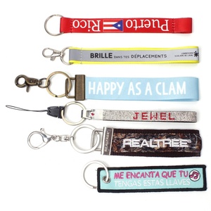 Promotional Polyester Lanyard Safety Sublimation Wrist Keychain Holder Short Lanyard Custom