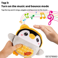 Peluche musicale interactive pour bébé, peluche électronique personnalisée pour nouveau-né, jouet en peluche pingouin jaune pour apaiser le sommeil du bébé avec enregistrement vocal