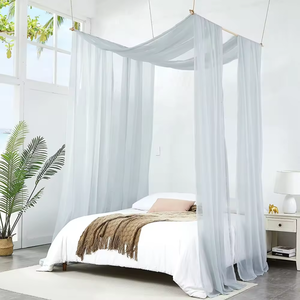 Vente en gros de rideaux de <span class=keywords><strong>lit</strong></span> modernes en mousseline de soie 140*550cm rideau à baldaquin pour la décoration de la chambre à coucher - Product Image 3