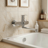 Robinet de baignoire au design minimaliste moderne avec corps en alliage de zinc et noyau en céramique, idéal pour les salles de bain d'hôtels et d'appartements