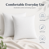 Oreiller de lit carré personnalisé en mélange de coton et de polyester, garni de duvet, doux et soutien optimal, idéal pour l'hôtellerie et la maison
