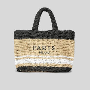 Bolso Tote de Gran Capacidad Tejido <span class=keywords><strong>a</strong></span> <span class=keywords><strong>Crochet</strong></span> <span class=keywords><strong>para</strong></span> Mujer, Bolso de Hombro Personalizado de Paja <span class=keywords><strong>para</strong></span> Playa y Compras con Empaque de Regalo - Product Image 6