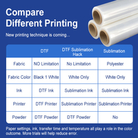 Film de transfert thermique DTF PET mat double face 30cm/60cm 100M, épaisseur 75um, pour impression personnalisée de t-shirts