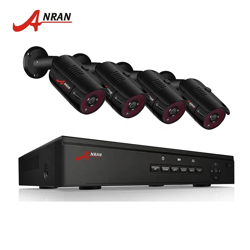 ANRAN H.265X POE 4CH NVR 시스템 5MP NVR 4pcs Onvif POE IP 보안 카메라 4CH 비디오 감시 시스템