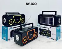 Nouveau haut-parleur portable sans fil SY-329, stéréo, 10W, caisson de basses, lampe de poche, charge solaire, haut-parleur actif, radio FM/TF/USB