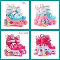 Ensemble de Patins à Roulettes Convertibles pour Enfants 3-8 Ans avec Roues Lumineuses et Équipement de Protection Casque pour Garçons et Filles Activités en Extérieur