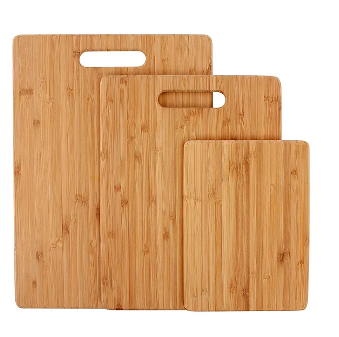 Novo design de legumes de cozinha eco-amigável, prático, grande placa retangular de bambu, conjunto de presente