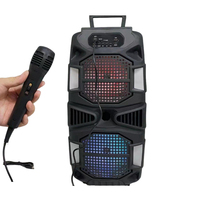 Altavoz Inalámbrico RGB Dual de 6.5 Pulgadas y 10W, Amplificador con Bluetooth 5.0, Micrófono Incorporado, Batería de 1200mAh, Radio FM, Ranura para Tarjeta TF, Entrada AUX, Karaoke, Control por Aplicación