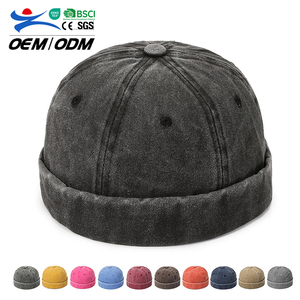 Wholesale Custom Plain Fashion Washed Denim Classic Unisex Hip Hop <b>Hat</b> Skull Cap 6 Panel <b>Hat</b> for Women Men - Product Image 1