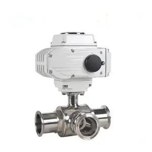 electric sanitary clamp 3 way ball valve