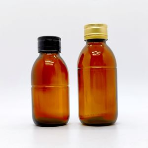 Amber Kogel Ronde Magere Siroop Farmaceutische Glazen Flessen Met 28Mm Afdichting 125Ml 4.2 Oz Amber Glazen Siroop Fles 28Mm T/E Afwerking - Product Image 5