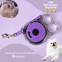 Laisse rétractable Lefamcare pour petits animaux, laisse en nylon anti-emmêlement à 360°, adaptée aux petits chiens/animaux de compagnie de moins de 5 kg