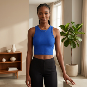 Camiseta sin mangas de punto para mujer, chaleco de verano transpirable suave de algodón para entrenamiento, fabricante OEM, venta al por mayor, ropa deportiva para gimnasio, parte delantera - Product Image 1
