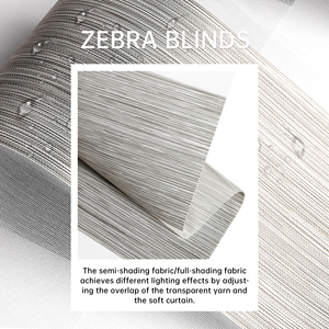 SAMADHI Cordless Zebra Blinds Dual Layer Day/Night Shades Zebra Blinds - Product Image 2