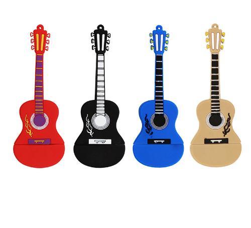 PVC Mini Guitar USB 2.0 Flash Drive 16GB Multiple Colors Creative Music Design Pen Drive Memory Stick