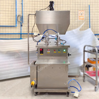 Petite machine de remplissage pour pâte de tomate et miel 2 têtes avec trémie de mélange chauffante Machine de remplissage de pâte de tomate au chocolat