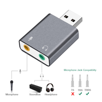 Adaptador de Sonido Estéreo Externo USB con Conector de Micrófono y Auriculares de 3.5mm para Windows, Mac, Linux, PC, Laptops, Computadoras de Escritorio y PS4