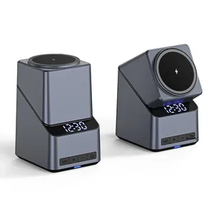 Base de Carga Inalámbrica Magnética Giratoria 4 en 1 Tipo-C de 15W para Escritorio, para Auriculares, para iPhone, para Reloj Inteligente con Carga Rápida - Product Image 1