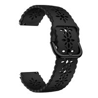 Bracelet de montre en silicone durable de 18 mm pour Garmin Forerunner 255S/265S Vivoactive 3S/4S - Ajustement confortable, bracelet réglable, sport