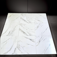 Carreaux de sol en porcelaine imitation marbre blanc de Carrare, 60x60cm, 600x600x9mm, antibactériens, résistants à l'usure, échantillon gratuit