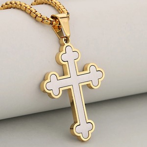 Pendentif Croix en Acier Inoxydable Plaqué Or 18K Anti-ternissement de Qualité Supérieure, Étanche et Anti-rouille, Collier Religieux, Bijou Minimaliste - Product Image 5