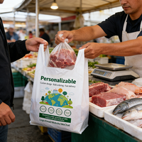 Sacs à soufflets latéraux personnalisés pour supermarchés, sacs en plastique biodégradables de qualité alimentaire, impression en héliogravure, OEM ODM