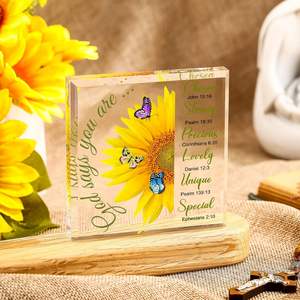 ของขวัญสร้างแรงบันดาลใจสำหรับชาวคริสต์ ของขวัญสร้างแรงบันดาลใจจากพระคัมภีร์รูปดอกทานตะวัน ของที่ระลึกพร้อมโลโก้ - Product Image 4